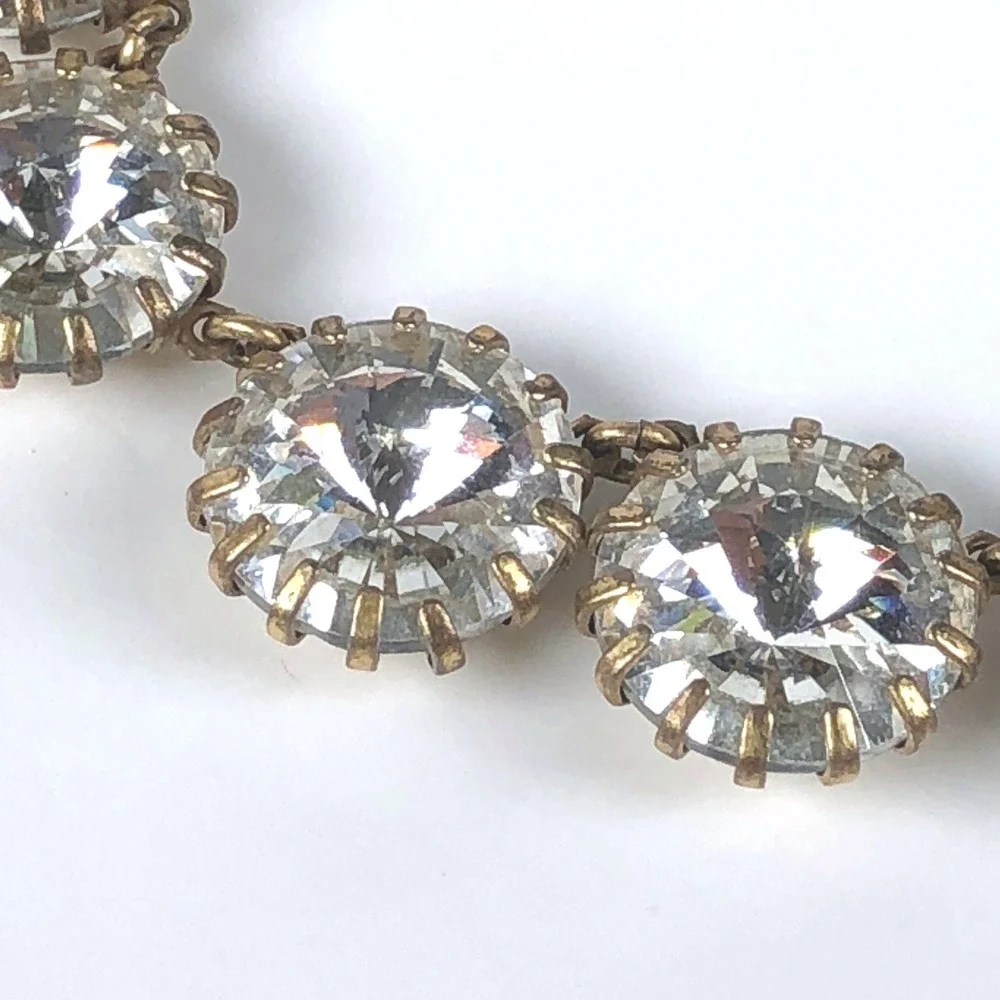 J Crew Anna Wintour Necklace Georgian Collet Rivière Rivoli Clear Crystal Brulee